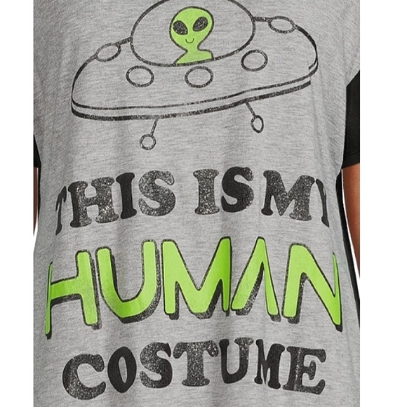 NWT Women's Heather Grey Alien "Halloween Costume" gown. Ladies Large - Picture 3 of 5